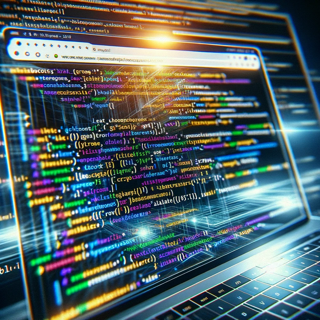 Close-up of Chrome Extension Code on a Computer Screen